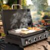 Royal Gourmet PD4001 Tabletop Gas Griddle with Removable Standing Cart and Hood 4 -Burner Liquid propane Flat Top Grill