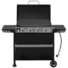 Royal Gourmet PD4001 Tabletop Gas Griddle with Removable Standing Cart and Hood 4 -Burner Liquid propane Flat Top Grill