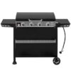 Royal Gourmet PD4001 Tabletop Gas Griddle with Removable Standing Cart and Hood 4 -Burner Liquid propane Flat Top Grill