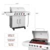 Royal Gourmet SG5002 Cabinet Style Silver 5 -Burner Liquid Propane Gas Grill 1 -Side Burner