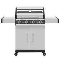 Royal Gourmet SG5003S Cabinet Style Silver 4 -Burner Liquid Propane Gas Grill 1 -Side Burner