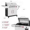 Royal Gourmet SG6002C Cabinet Style Grill and Cover Bundle Silver 6 -Burner Liquid Propane Gas Grill 1 -Side Burner