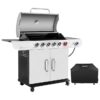 Royal Gourmet SG6002C Cabinet Style Grill and Cover Bundle Silver 6 -Burner Liquid Propane Gas Grill 1 -Side Burner