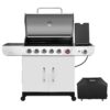 Royal Gourmet SG6002C Cabinet Style Grill and Cover Bundle Silver 6 -Burner Liquid Propane Gas Grill 1 -Side Burner
