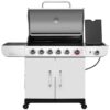 Royal Gourmet SG6002S Cabinet Style Silver 6 -Burner Liquid Propane Gas Grill 1 -Side Burner