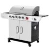 Royal Gourmet SG6002S Cabinet Style Silver 6 -Burner Liquid Propane Gas Grill 1 -Side Burner