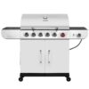Royal Gourmet SG6002S Cabinet Style Silver 6 -Burner Liquid Propane Gas Grill 1 -Side Burner