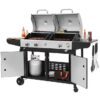 Royal Gourmet ZH3002N-N Cabinet Style Dual Fuel Series Silver Black Liquid propane and charcoal Combo Grill Royal Gourmet ZH3002N-N Cabinet Style Dual Fuel Series Silver Black Liquid propane and charcoal Combo Grill