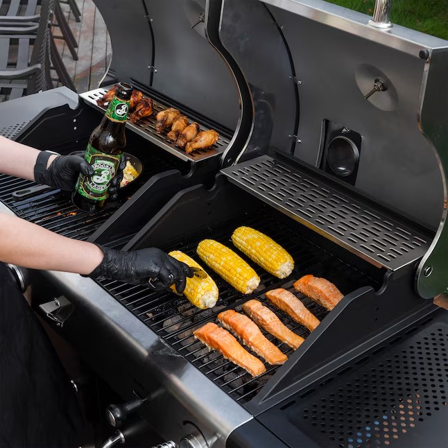Royal Gourmet ZH3002N-N Cabinet Style Dual Fuel Series Silver Black Liquid propane and charcoal Combo Grill34_11zon Royal Gourmet ZH3002N-N Cabinet Style Dual Fuel Series Silver Black Liquid propane and charcoal Combo Grill