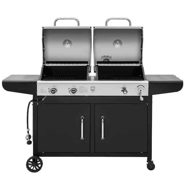 Royal Gourmet ZH3002N-N Cabinet Style Dual Fuel Series Silver Black Liquid propane and charcoal Combo Grill58_11zon Royal Gourmet ZH3002N-N Cabinet Style Dual Fuel Series Silver Black Liquid propane and charcoal Combo Grill