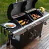 Royal Gourmet ZH3002N-N Cabinet Style Dual Fuel Series Silver Black Liquid propane and charcoal Combo Grill Royal Gourmet ZH3002N-N Cabinet Style Dual Fuel Series Silver Black Liquid propane and charcoal Combo Grill