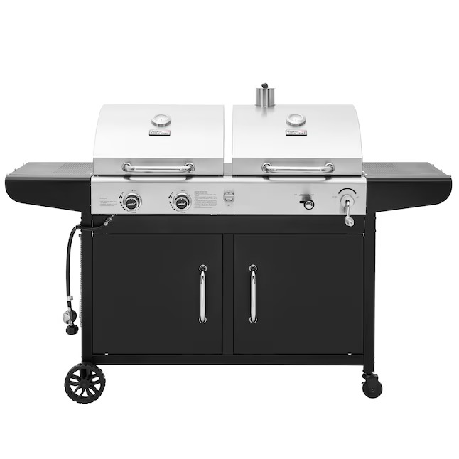 Royal Gourmet ZH3002N-N Cabinet Style Dual Fuel Series Silver Black Liquid propane and charcoal Combo Grill_11zon Royal Gourmet ZH3002N-N Cabinet Style Dual Fuel Series Silver Black Liquid propane and charcoal Combo Grill