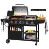 Royal Gourmet ZH3004H Premium Gas Grill and Pizza Oven Combo Black 5 -Burner Liquid Propane Gas Grill 1 -Side Burner
