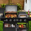 Royal Gourmet ZH3004H Premium Gas Grill and Pizza Oven Combo Black 5 -Burner Liquid Propane Gas Grill 1 -Side Burner