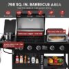 Royal Gourmet ZH3004H Premium Gas Grill and Pizza Oven Combo Black 5 -Burner Liquid Propane Gas Grill 1 -Side Burner