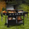 Royal Gourmet ZH3004H Premium Gas Grill and Pizza Oven Combo Black 5 -Burner Liquid Propane Gas Grill 1 -Side Burner