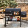 Royal Gourmet ZH3005Y 4 in 1 with Offset Smoker and Side Burner Black Liquid propane and charcoal Combo Grill 1 -Side Burners