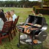 Royal Gourmet ZH3005Y 4 in 1 with Offset Smoker and Side Burner Black Liquid propane and charcoal Combo Grill 1 -Side Burners