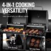 Royal Gourmet ZH3005Y 4 in 1 with Offset Smoker and Side Burner Black Liquid propane and charcoal Combo Grill 1 -Side Burners