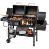 Royal Gourmet ZH3005Y 4 in 1 with Offset Smoker and Side Burner Black Liquid propane and charcoal Combo Grill 1 -Side Burners
