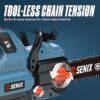 SENIX CSX6-M1 60-volt max 18-in Battery 4 Ah Chainsaw Battery Included Charger Included