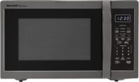 SHARP Countertop Microwave Oven with Removable 12.4" Carousel Turntable, 1.4 Cubic Feet, 1100 Watt, Black Stainless Steel