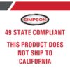 SIMPSON CM61248 49-State 2.5 GPM Clean Machine 3400-PSI 2.5-GPM Cold Water Gas Pressure washer with 4 Spray Tips SIMPSON CM61248 49-State 2.5 GPM Clean Machine 3400-PSI 2.5-GPM Cold Water Gas Pressure washer with 4 Spray Tips