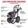 SIMPSON CM61456S Clean Machine 3200-PSI 2.5-GPM Cold Water Gas Pressure washer with 4 Spray Tips