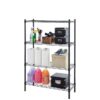 Style Selections LC4HB-R 35.7-in W x 14-in D x 53-in H 4 -Tier Black Metal Wire Utility Shelving Unit Style Selections LC4HB-R 35.7-in W x 14-in D x 53-in H 4 -Tier Black Metal Wire Utility Shelving Unit