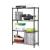 Style Selections LC4HB-R 35.7-in W x 14-in D x 53-in H 4 -Tier Black Metal Wire Utility Shelving Unit Style Selections LC4HB-R 35.7-in W x 14-in D x 53-in H 4 -Tier Black Metal Wire Utility Shelving Unit