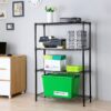 Style Selections LC4HB-R 35.7-in W x 14-in D x 53-in H 4 -Tier Black Metal Wire Utility Shelving Unit Style Selections LC4HB-R 35.7-in W x 14-in D x 53-in H 4 -Tier Black Metal Wire Utility Shelving Unit