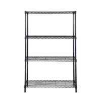 Style Selections LC4HB-R 35.7-in W x 14-in D x 53-in H 4 -Tier Black Metal Wire Utility Shelving Unit