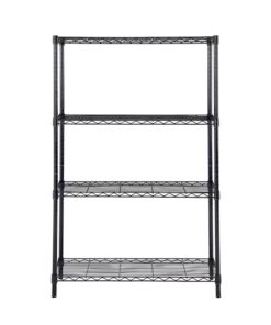 Style Selections LC4HB-R 35.7-in W x 14-in D x 53-in H 4 -Tier Black Metal Wire Utility Shelving Unit