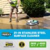 SurfaceMaxx SMX-PWA102 21-in up to 4500-PSI Rotating surface cleaner for Gas pressure washers