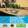 SurfaceMaxx SMX-PWA104 Walk-Behind with Water Broom 21-in up to 4500-PSI Rotating surface cleaner for Gas pressure washers