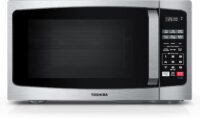 TOSHIBA ML-EM45PIT(BS) Countertop Microwave Oven with Inverter Technology, Kitchen Essentials, Smart Sensor, Auto Defrost, 1.6 Cu.ft, 13.6" Removable Turntable, 33lb.&1250W, Black Stainless Steel