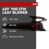 Toro 51827T Flex-Force 60-volt 900-CFM 165-MPH Battery Handheld Leaf Blower Battery Not Included Charger Not Included