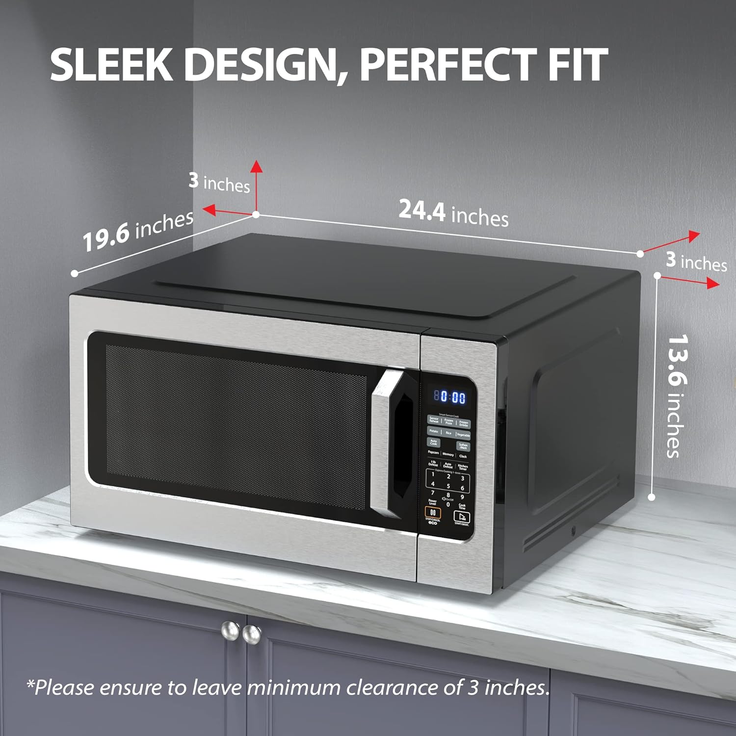 Toshiba ML-EM62P(SS) Large Countertop Microwave with Smart Sensor, 6 Menus, Auto Defrost, ECO Mode, Mute Option & 16.5 Position Memory Turntable, 2.2 Cu Ft, 1200W, Stainless Steel3 Toshiba ML-EM62P(SS) Large Countertop Microwave with Smart Sensor, 6 Menus, Auto Defrost, ECO Mode, Mute Option & 16.5" Position Memory Turntable, 2.2 Cu Ft, 1200W, Stainless Steel