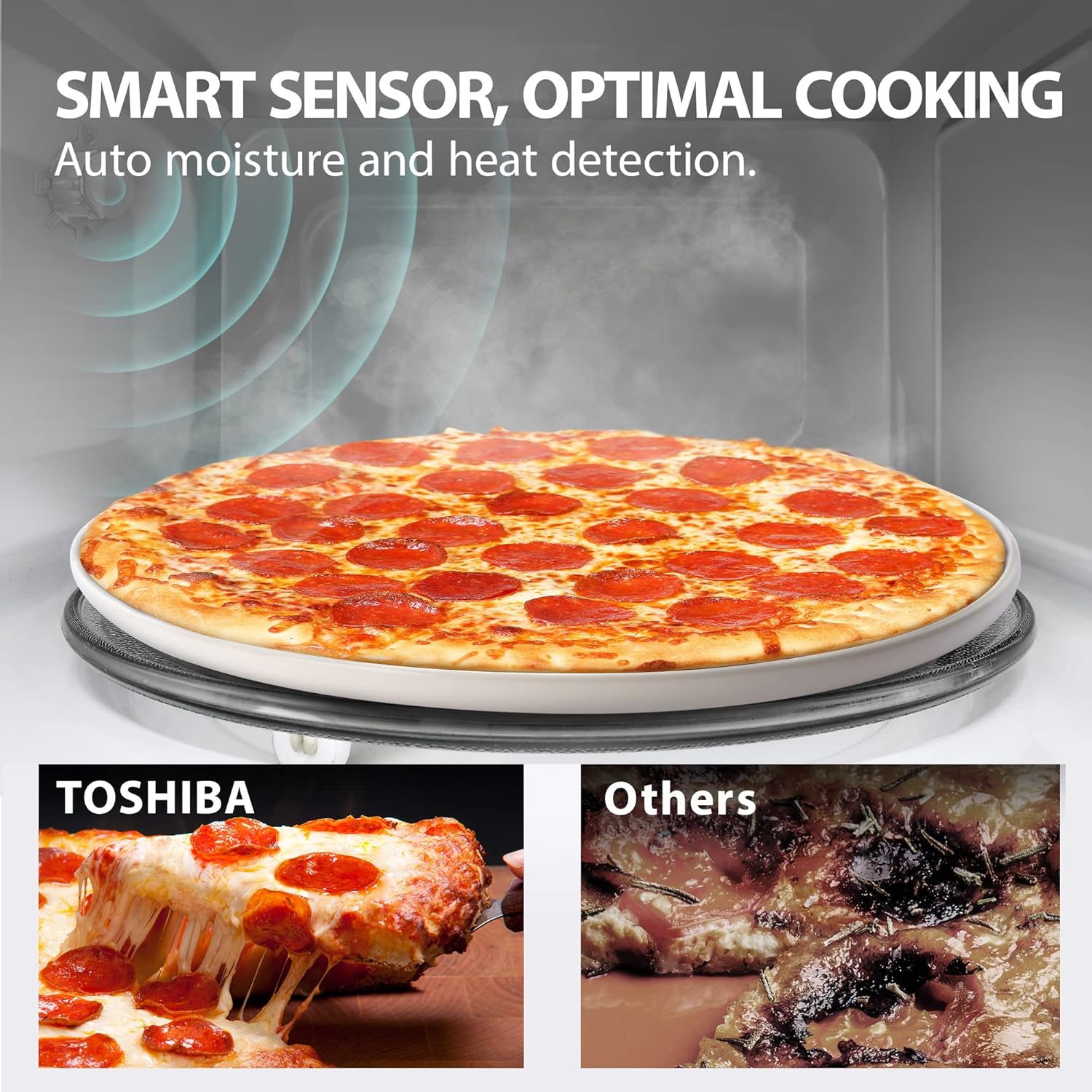 Toshiba ML-EM62P(SS) Large Countertop Microwave with Smart Sensor, 6 Menus, Auto Defrost, ECO Mode, Mute Option & 16.5 Position Memory Turntable, 2.2 Cu Ft, 1200W, Stainless Steel5 Toshiba ML-EM62P(SS) Large Countertop Microwave with Smart Sensor, 6 Menus, Auto Defrost, ECO Mode, Mute Option & 16.5" Position Memory Turntable, 2.2 Cu Ft, 1200W, Stainless Steel