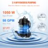 VEVOR 3/4-HP 120 -Volt 98-Gallon Cast iron Submersible sump pump (WSBZ075HP110VIOA1V1)