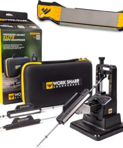 Work Sharp Precision Adjust Elite & Guided Field Knife Sharpener Kit - Professional Sharpening System for Kitchen, Pocket & Outdoor Knives - Complete 2-Piece Bundle Set