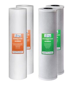 iSpring F4WGB22B Big Blue Whole House Water Filter Pack Whole House 6-Months Replacement Filter 4 -Pack