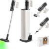 roborock H60 Hub Pro Cordless Stick Vacuum Cleaner with Auto-Empty Dock, 170AW Suction for Carpets and Pet Hair, Vacuum Cleaners with 80-Min Runtime, Anti-Tangle Brush, 140° Green LED Dust Detection