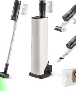 roborock H60 Hub Pro Cordless Stick Vacuum Cleaner with Auto-Empty Dock, 170AW Suction for Carpets and Pet Hair, Vacuum Cleaners with 80-Min Runtime, Anti-Tangle Brush, 140° Green LED Dust Detection