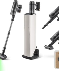 roborock H60 Hub Ultra Cordless Vacuum Cleaner with Auto-Empty Dock, 210AW Suction Stick Vacuum Cleaners for Home and Pet Hair, Rechargeable, 90-Min Runtime, Anti-Tangle Brush, 140° LED Dust Detection