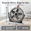 Lasko WindMachine 20" Large Floor Fan with Pivoting Head for Whole Room Cooling, Portable Indoor 3-Speed Air Circulator, Gray, A20304