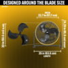 Caterpillar® Fan 20" High-Velocity 4-Speed Shroud Metal Floor Fan, 5200 CFM, Yellow