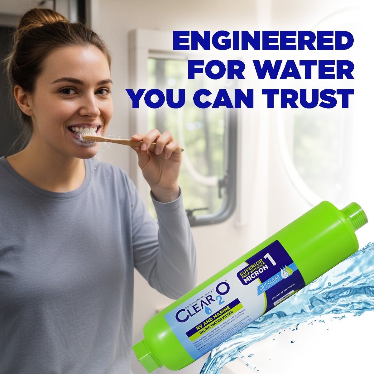 041cf905-b10e-47aa-8071-cc3e18f7807e.8f45d6a01e76c88e674177504b275f26.jpeg CLEAR2O RV & Marine Inline 1 Micron Solid Carbon Block Water Filter for Reduced Contaminates, Bad Taste, Odor and More - Lime Green (CRV2006)