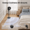 DREO Pedestal Fans for Home, 20dB Ultra Quiet, 2-in-1 Table Floor Fan, 29.2 ft/s Hyperfast Airflow, 90° Oscillation 105° Tilt Standing Fan, 3 Modes 8 Speeds with Remote, 8H Timer, Aroma Pad, 2026 New
