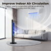 41" Tower Fan, Wide Oscillating Fans with 3 Speeds, 3 Modes, 26 ft/s High Velocity, LED Display with Remote, 12H Timer, for Home,Living Room,Office